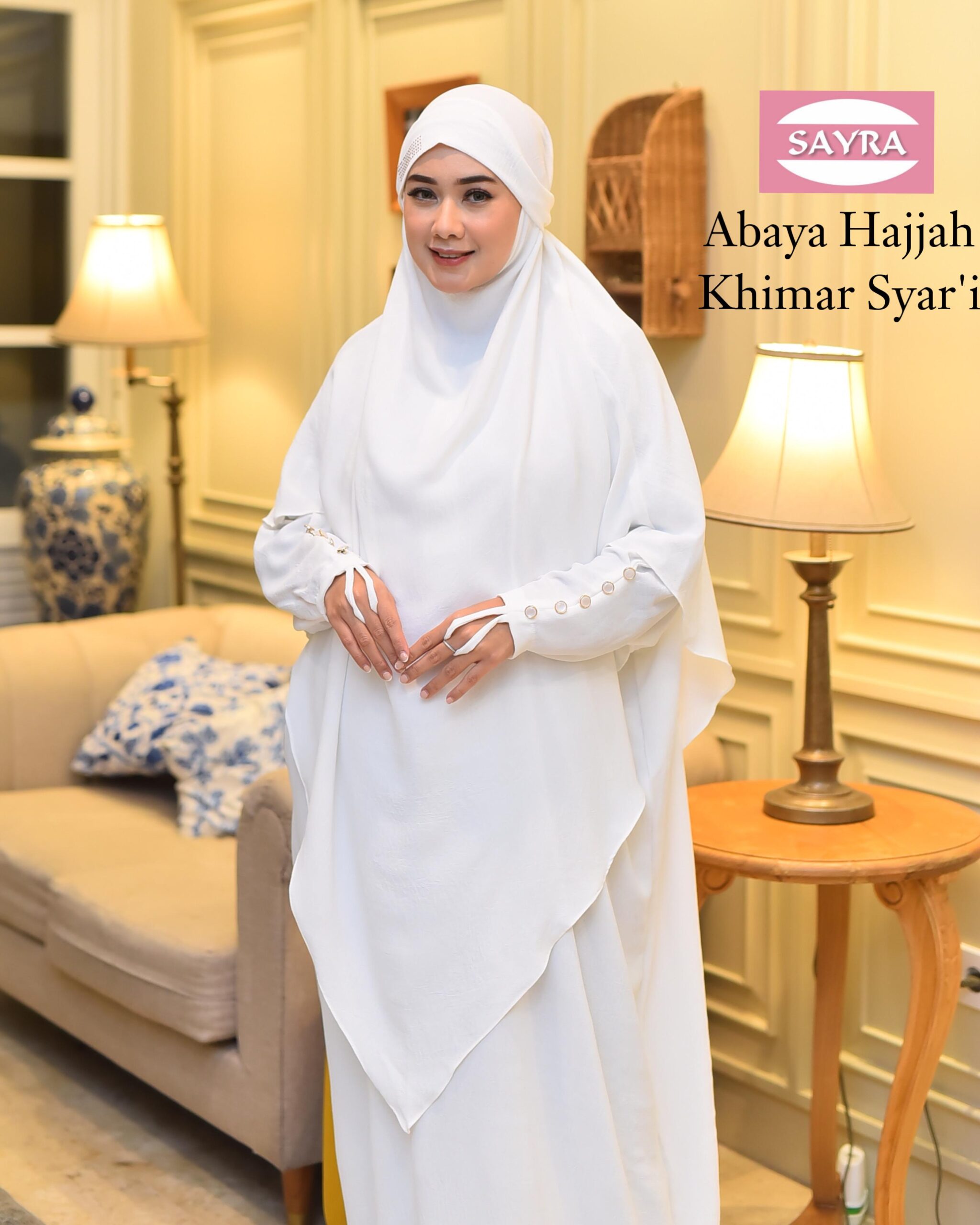 Abaya Hajjah Cincin One Set French Khimar 2in1 Exclusive Swarovski - Image 6