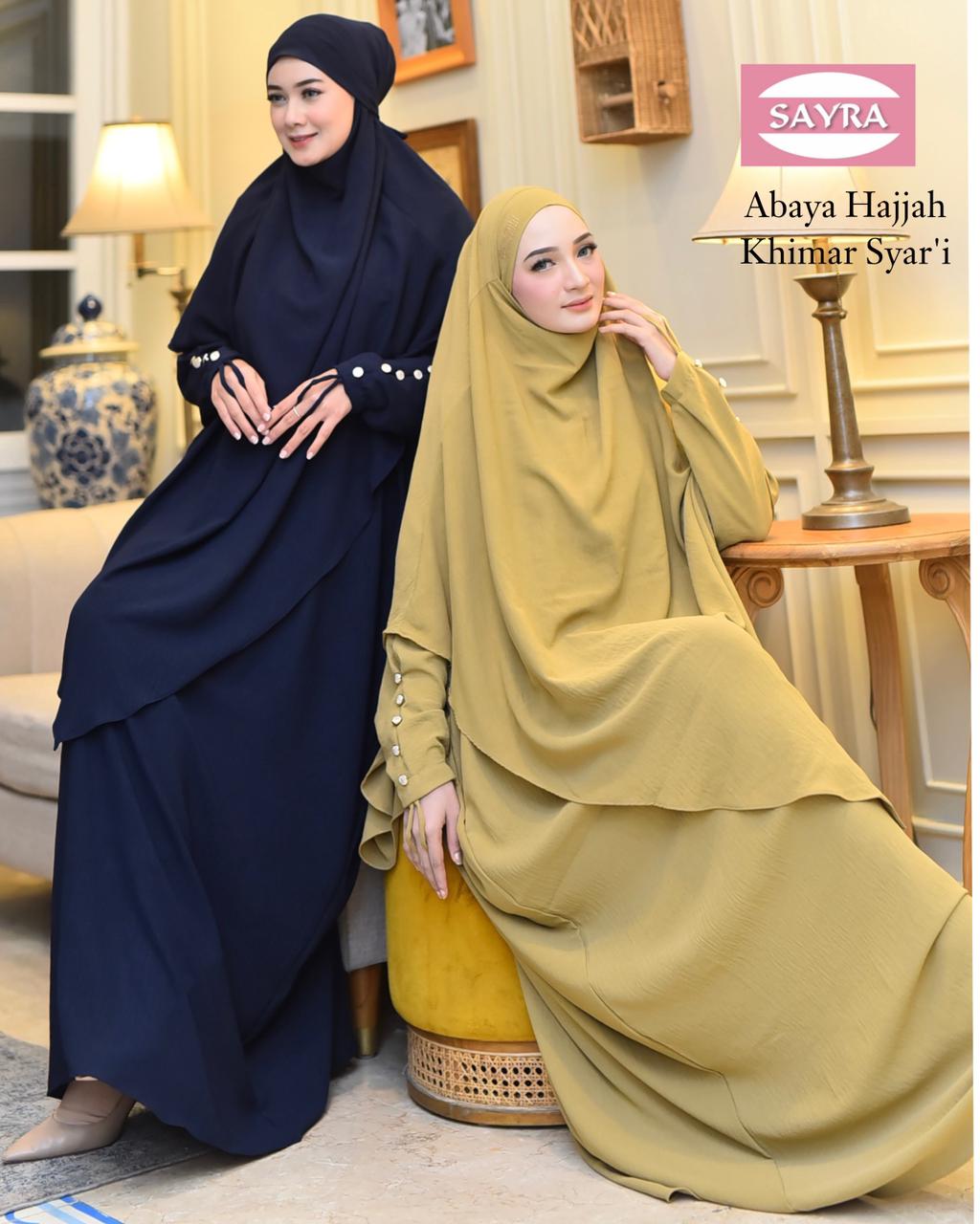 Abaya Hajjah Cincin One Set French Khimar 2in1 Exclusive Swarovski - Image 3