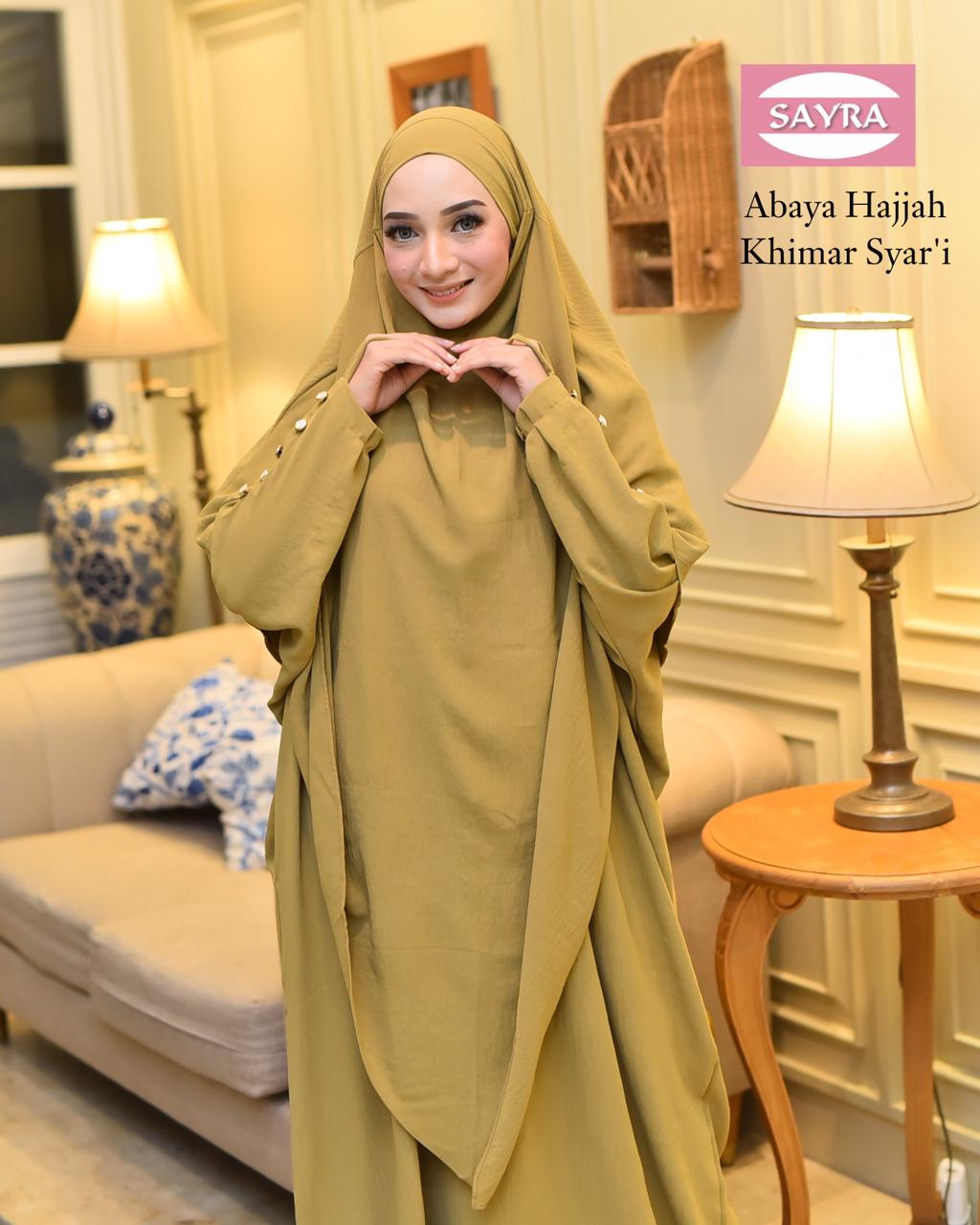 Abaya Hajjah Cincin One Set French Khimar 2in1 Exclusive Swarovski - Image 4