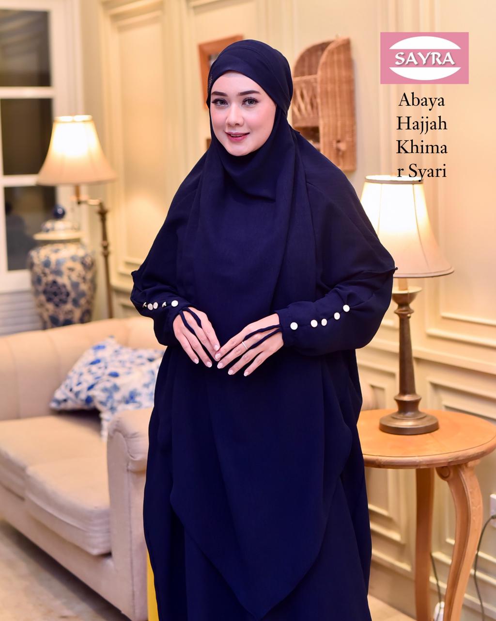 Abaya Hajjah Cincin One Set French Khimar 2in1 Exclusive Swarovski - Image 7