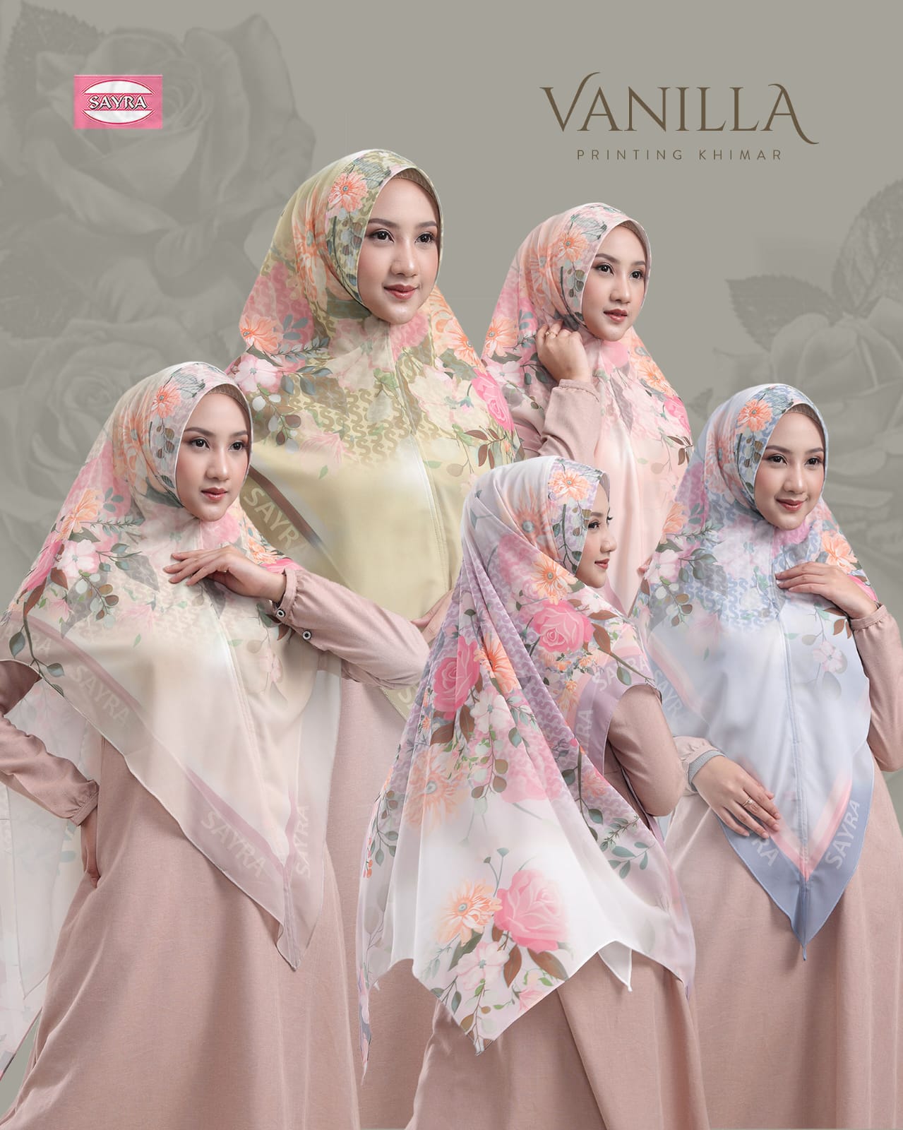 Vanilla Khimar Pari Printing
